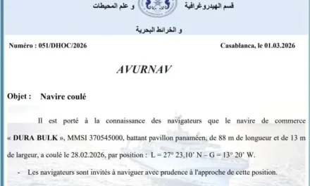 Alerte AVURNAV au Maroc après le naufrage du DURA BULK